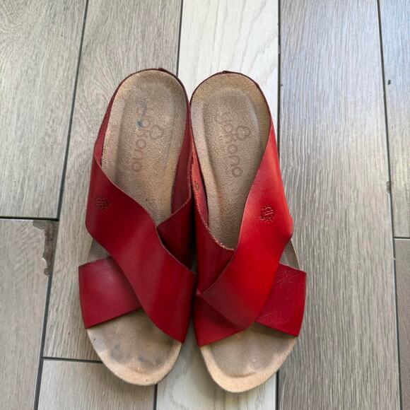Yokono red leather sandals - Picture 1 of 8